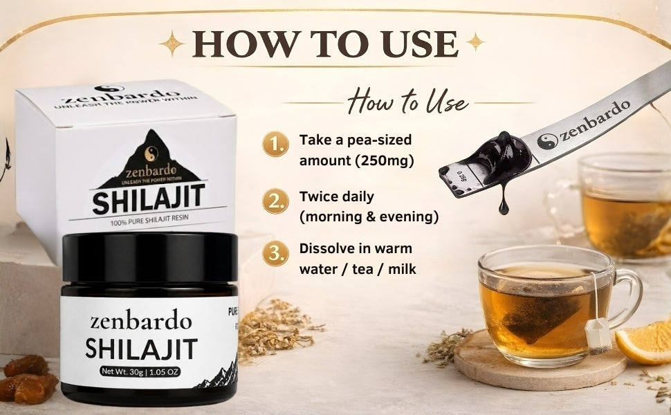 How to use Shilajit Resin - dissolve in water