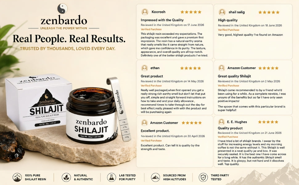 Zenbardo Shilajit Resin jar with measuring spoon